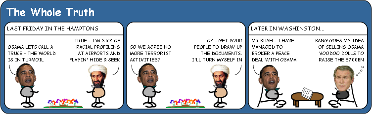 Osama Surrenders To Obama cartoon